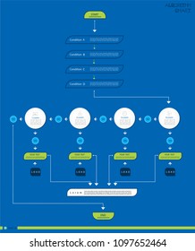 Business data visualization. Process chart. Algorithm flowchart of graph, diagram with steps, options, parts or processes. Vector business template for presentation. Creative concept for infographic.