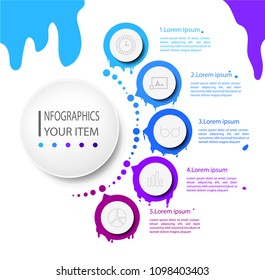 Business data visualization. Process chart. Abstract elements of graph, diagram with steps, options, parts or processes. Vector business template for presentation. Creative concept for infographic.