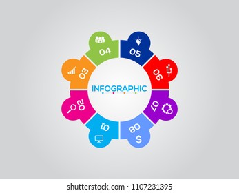 Business data visualization. Process chart. Abstract elements of graph, diagram with steps, options, parts or processes. Vector business template for presentation. Creative concept for infographic.
