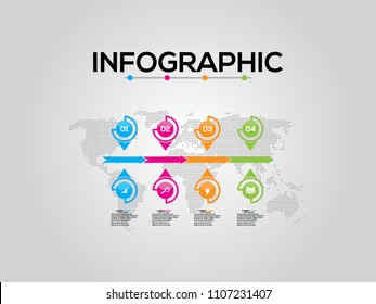 Business data visualization. Process chart. Abstract elements of graph, diagram with steps, options, parts or processes. Vector business template for presentation. Creative concept for infographic.