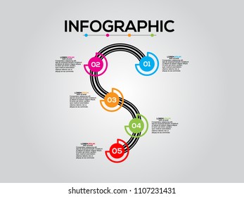 Business data visualization. Process chart. Abstract elements of graph, diagram with steps, options, parts or processes. Vector business template for presentation. Creative concept for infographic.