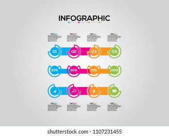 Business data visualization. Process chart. Abstract elements of graph, diagram with steps, options, parts or processes. Vector business template for presentation. Creative concept for infographic.
