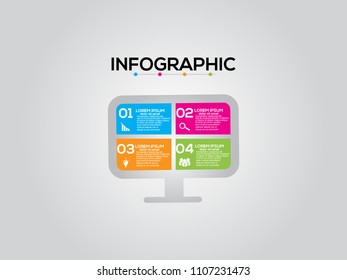 Business data visualization. Process chart. Abstract elements of graph, diagram with steps, options, parts or processes. Vector business template for presentation. Creative concept for infographic.