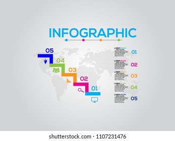 Business data visualization. Process chart. Abstract elements of graph, diagram with steps, options, parts or processes. Vector business template for presentation. Creative concept for infographic.