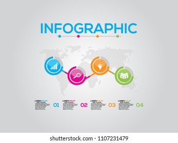 Business data visualization. Process chart. Abstract elements of graph, diagram with steps, options, parts or processes. Vector business template for presentation. Creative concept for infographic.
