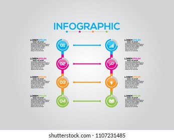 Business data visualization. Process chart. Abstract elements of graph, diagram with steps, options, parts or processes. Vector business template for presentation. Creative concept for infographic.