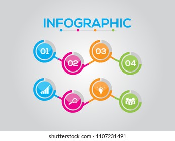 Business data visualization. Process chart. Abstract elements of graph, diagram with steps, options, parts or processes. Vector business template for presentation. Creative concept for infographic.