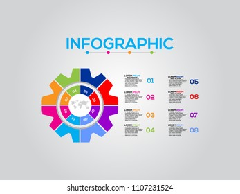 Business data visualization. Process chart. Abstract elements of graph, diagram with steps, options, parts or processes. Vector business template for presentation. Creative concept for infographic.