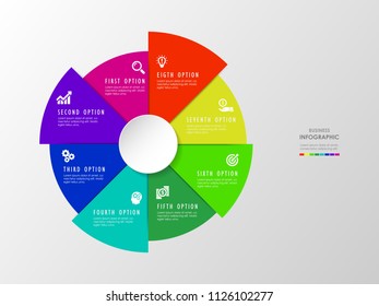 Business data visualization. Process chart, diagram with steps, options, parts or processes. Vector business template for presentation. Creative concept for infographic.