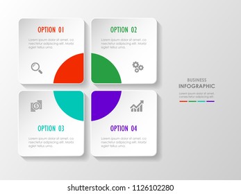 Business data visualization. Process chart, diagram with steps, options, parts or processes. Vector business template for presentation. Creative concept for infographic.