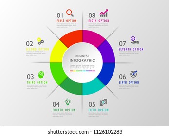 Business data visualization. Process chart, diagram with steps, options, parts or processes. Vector business template for presentation. Creative concept for infographic.
