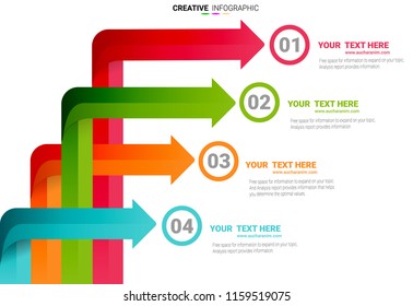 Business data visualization. Process chart. Abstract elements of graph, diagram with 4 steps, options, parts or processes. Vector business template for presentation. Creative concept for infographic.