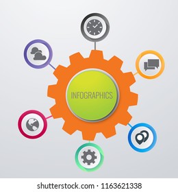 Business data visualization. Process chart. Abstract elements of graph, diagram with number steps, options, parts or processes. Vector template for presentation. Creative concept for infographic.