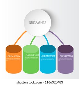 Business data visualization. Process chart. Abstract elements of graph, diagram with number steps, options, parts or processes. Vector template for presentation. Creative concept for illustration.