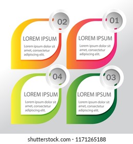 Business data visualization. Process chart. Abstract elements of graph, diagram with 4 steps, options, parts or processes. Creative template for presentation.Vector element illustration.