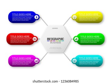 Business data visualization. Process chart. Abstract elements of graph, diagram with steps, options, parts or processes. Vector business template for presentation.