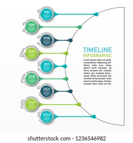 Business data visualization. Process chart. Abstract elements of raph, diagram with 9 steps, options, parts or processes. Vector outline timeline template.