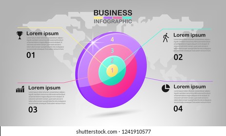 Business data visualization. Process chart. Abstract elements of graph, diagram with steps, options, parts or processes. 3d.