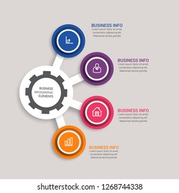 Business data visualization. Process chart. Abstract elements of graph, diagram with 4 steps, diagram, business step options, banner, web design. Business data visualization. Process chart. - Vector