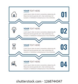 Business data visualization. Process chart. Abstract elements of graph, diagram with 4 steps, diagram, business step options, banner, web design. Business data visualization. Process chart. - Vector