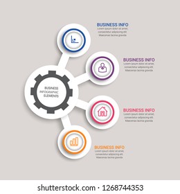 Business data visualization. Process chart. Abstract elements of graph, diagram with 4 steps, diagram, business step options, banner, web design. Business data visualization. Process chart. - Vector