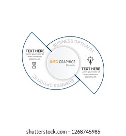 Business data visualization. Process chart. Abstract elements of graph, diagram with 2 steps, diagram, business step options, banner, web design. Business data visualization. Process chart. - Vector
