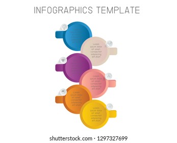 Business data visualization. Process chart. Abstract elements of graph, diagram with 6 steps, options, parts or processes. Vector business template for presentation. Creative concept for infographic