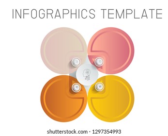 Business data visualization. Process chart. Abstract elements of graph, diagram with 4 steps, options, parts or processes. Vector business template for presentation. Creative concept for info graphic