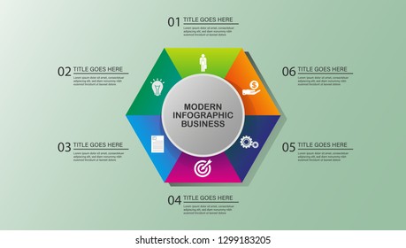 Business data visualization. Process chart. Abstract elements of graph, diagram with steps, options, parts or processes. Vector business template for presentation.