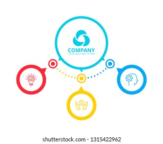 Business data visualization. Process chart. Abstract elements of graph, diagram with 3 steps, options, parts or processes. Vector business template for presentation. Creative concept for infographic.