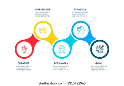 Business data visualization. Process chart. Abstract elements of graph, diagram with 5 steps, options, parts or processes. Vector business template for presentation. Creative concept for infographic.