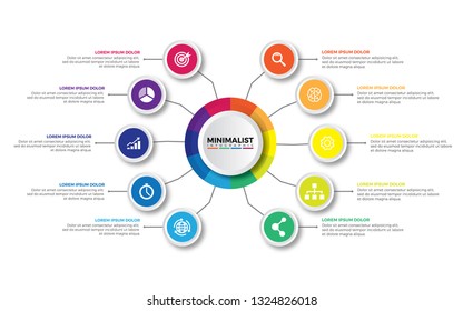 Business data visualization. Process chart. Abstract elements of graph, diagram with steps, options, parts or processes. Infographic template with main title