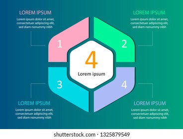 Business data visualization. Process chart. Abstract elements of graph, diagram with steps, options, parts or processes. Vector business template for presentation.