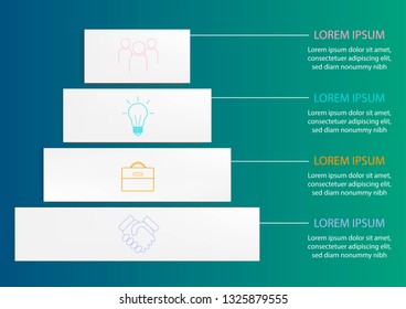 Business data visualization. Process chart. Abstract elements of graph, diagram with steps, options, parts or processes. Vector business template for presentation.