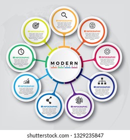 Business data visualization. Process chart. Abstract elements of graph, diagram with steps, options, parts or processes. Vector business template for presentation. Creative concept for infographic.