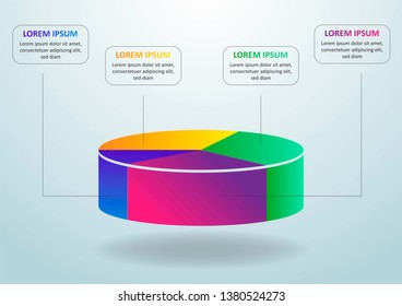 Business data visualization. Process chart. Abstract elements of graph, diagram with steps, options, parts or processes. Vector business template for presentation.