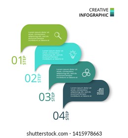 Business data visualization. Process chart. Elements of graph, diagram with 4 steps, options, parts or processes. Vector business template for presentation. Creative concept for infographic
