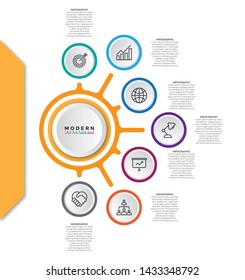 Business data visualization. Process chart. Abstract elements of graph, diagram with steps, options, parts or processes. Vector business template for presentation. Creative concept for infographic.