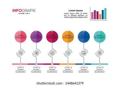 Business data visualization. Process chart. Abstract elements of graph, diagram with steps, options, parts or processes. Vector business template for presentation. Creative concept for infographic.
