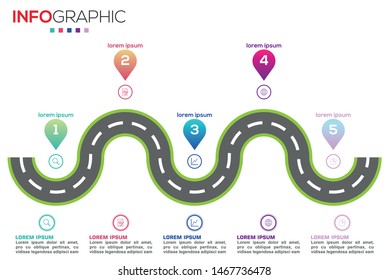Business data visualization. Process chart. Abstract elements of graph, diagram with steps, options, parts or processes. Vector business template for presentation. Creative concept for infographic.