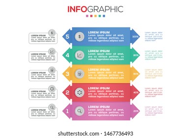 Business data visualization. Process chart. Abstract elements of graph, diagram with steps, options, parts or processes. Vector business template for presentation. Creative concept for infographic.