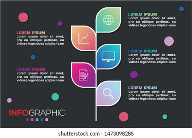 Business data visualization. Process chart. Abstract elements of graph, diagram with steps, options, parts or processes. Vector business template for presentation. Creative concept for infographic.