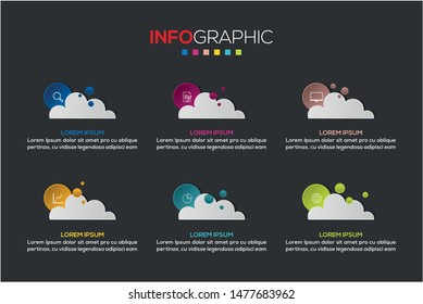 Business data visualization. Process chart. Abstract elements of graph, diagram with steps, options, parts or processes. Vector business template for presentation. Creative concept for infographic.