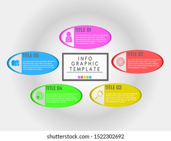 Business data visualization, process chart, abstract elements of graph, circle diagram with steps, options, parts or processes, vector business template for presentation, and creative infographic.