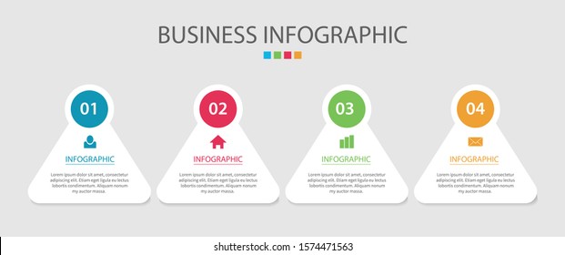 Business data visualization. Process chart. Abstract elements of graph, diagram with steps, options, parts or processes. Vector business template for presentation.

