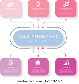 Business data visualization. Process chart. Abstract elements of graph, diagram with steps, options, parts or processes. Vector business template for presentation. Creative concept for infographic.