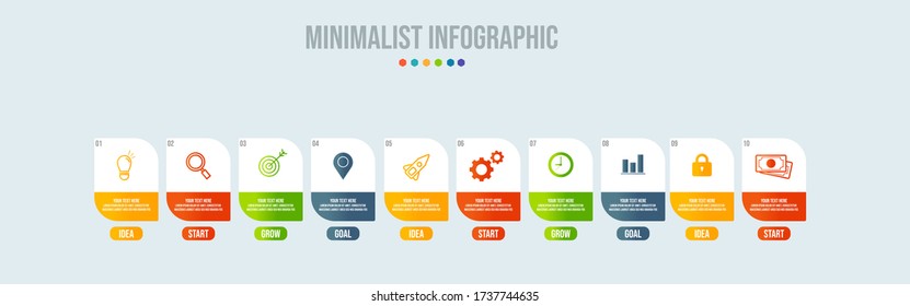 Business data visualization. Process chart. Abstract elements of graph, diagram with steps, options, parts or processes. Vector business template for presentation. Creative concept for infographic.
