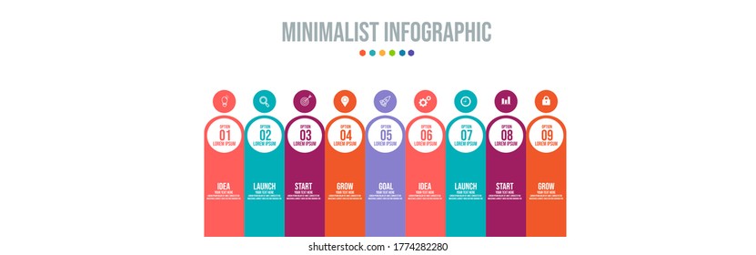 Business data visualization. Process chart. Abstract elements of graph, diagram with steps, options, parts or processes. Vector business template for presentation. Creative concept for infographic.
