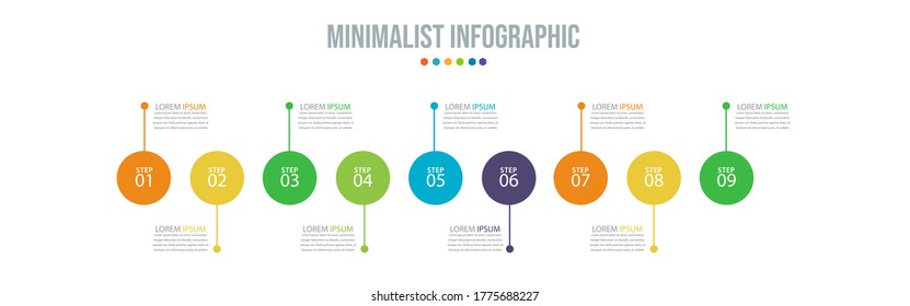 Visualización de datos empresariales. Gráfico de procesos. Resumen de elementos del gráfico, diagrama con pasos, opciones, partes o procesos. Plantilla de negocio de vectores para presentación. Concepto creativo para infografía.
