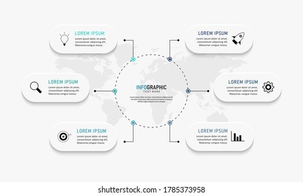 Business data visualization. Process chart. Abstract elements of graph, diagram with steps, options, parts or processes. Vector business template for presentation. Creative concept for infographic.